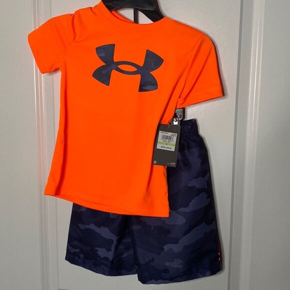 NWT Under Armour Little Boy’s Swimwear Rashguard swim trunks shorts size 4 - Picture 2 of 3